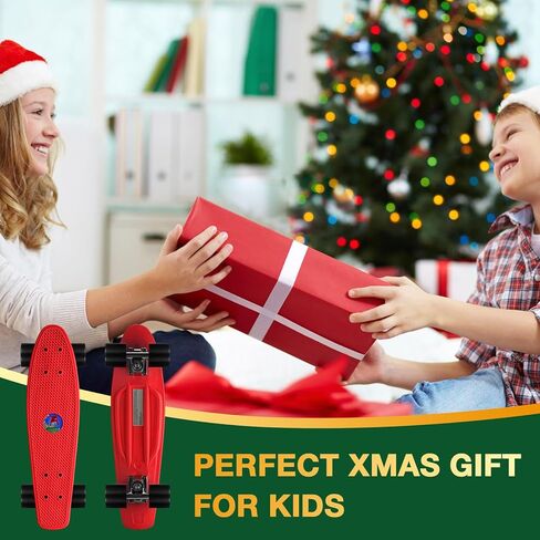 Mini Cruiser Standard Skateboard, Complete Skateboard, Classic 22-inch Street Skate Board for Beginners, Kids in Saudi Arabia