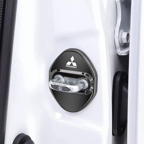 غطاء حماية قفل باب السيارة من الفولاذ المقاوم للصدأ من GODTERA متوافق مع ميتسوبيشي (أسود) in Kuwait