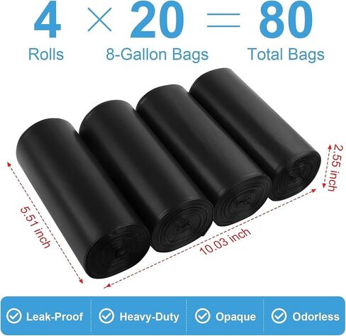 80 Portable Toilet Bags, Camping Toilet Bags, Biodegradable Porta Potty Bags, Thickened Toilet Waste Bags for 5 Gallon Bucket Toilet, Compostable Bags in Saudi Arabia
