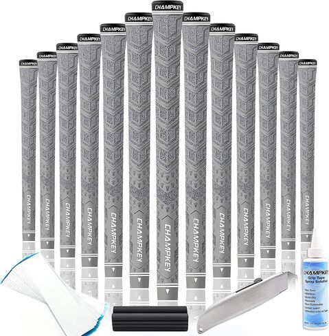 CHAMPKEY Y-PRO مقابض جولف مطاطية عالية الأداء 13 حزمة مع جميع مجموعات الإصلاح - مقابض نادي الجولف للتحكم في جميع الأحوال الجوية - مقابض مطاطية ممتازة للجر والتحكم in Kuwait