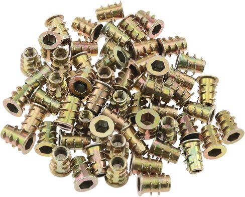 M4x10mm الخيوط صواميل إدراج FMHXG 60 قطعة M4x10mm nterface عرافة المقبس الخيوط صواميل إدراج للأثاث الخشبي in Saudi Arabia