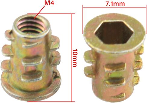M4x10mm الخيوط صواميل إدراج FMHXG 60 قطعة M4x10mm nterface عرافة المقبس الخيوط صواميل إدراج للأثاث الخشبي in Saudi Arabia