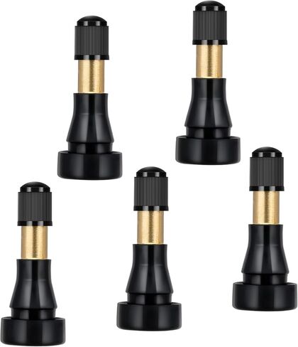 5 PCS High-Pressure Tire Valve Stem Rubber Snap-in Tire Valve Stem Metal Tubeless Valves Brass Valve Stem Replacement Kit Heavy Duty Tire Valve Stem for Most Car Auto Tires in Saudi Arabia