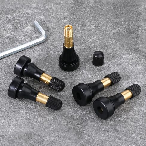 5 PCS High-Pressure Tire Valve Stem Rubber Snap-in Tire Valve Stem Metal Tubeless Valves Brass Valve Stem Replacement Kit Heavy Duty Tire Valve Stem for Most Car Auto Tires in Saudi Arabia