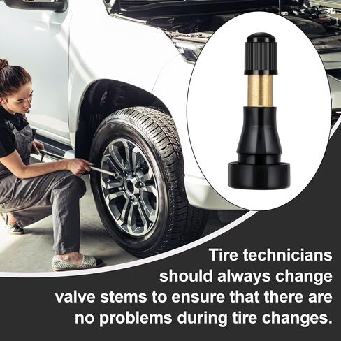 5 PCS High-Pressure Tire Valve Stem Rubber Snap-in Tire Valve Stem Metal Tubeless Valves Brass Valve Stem Replacement Kit Heavy Duty Tire Valve Stem for Most Car Auto Tires in Saudi Arabia