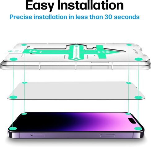Power Theory مصمم لواقي شاشة iPhone 14 Pro Max مع واقيات عدسة الكاميرا ومجموعة سهلة التركيب [زجاج مقسى ممتاز] in Saudi Arabia