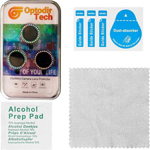 Optodir Tech Diamond Rhinestone Colorful Camera Protector - iPhone 13 Pro, iPhone 13 Pro Max Camera Lens Protector - Ultimate Protection for Your iPhone 13 Pro Max in Saudi Arabia