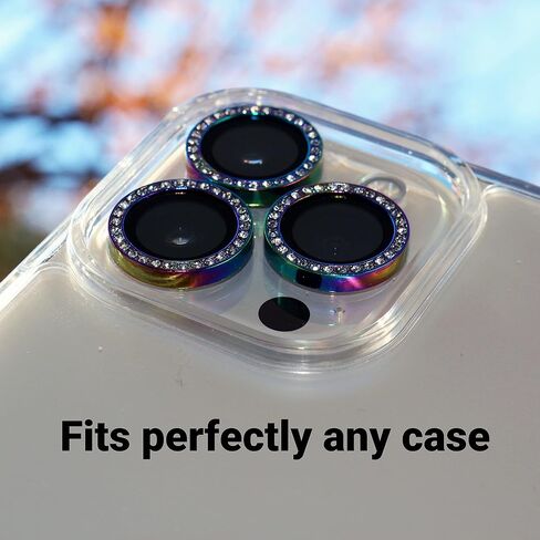 Optodir Tech Diamond Rhinestone Colorful Camera Protector - iPhone 13 Pro, iPhone 13 Pro Max Camera Lens Protector - Ultimate Protection for Your iPhone 13 Pro Max in Saudi Arabia