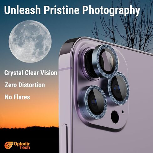 Optodir Tech Diamond Rhinestone Colorful Camera Protector - iPhone 13 Pro, iPhone 13 Pro Max Camera Lens Protector - Ultimate Protection for Your iPhone 13 Pro Max in Saudi Arabia