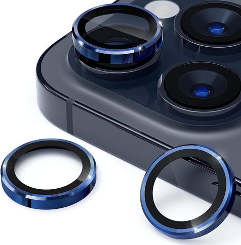 واقي عدسة الكاميرا imluckies لهاتف iPhone 15 Pro/iPhone 15 Pro Max، زجاج مقسى 9H وغطاء عدسة حلقة فردية معدنية مضادة للخدش، ملحقات كاميرا شفافة عالية الدقة، حافظة صديقة - ملونة in Kuwait