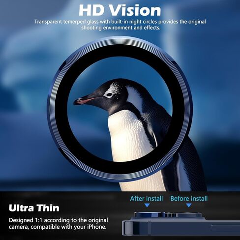 واقي عدسة الكاميرا imluckies لهاتف iPhone 15 Pro/iPhone 15 Pro Max، زجاج مقسى 9H وغطاء عدسة حلقة فردية معدنية مضادة للخدش، ملحقات كاميرا شفافة عالية الدقة، حافظة صديقة - ملونة in Kuwait