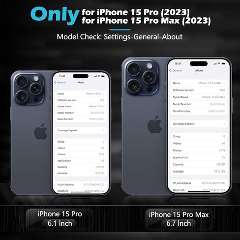 واقي عدسة الكاميرا imluckies لهاتف iPhone 15 Pro/iPhone 15 Pro Max، زجاج مقسى 9H وغطاء عدسة حلقة فردية معدنية مضادة للخدش، ملحقات كاميرا شفافة عالية الدقة، حافظة صديقة - ملونة in Kuwait
