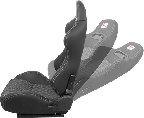 J2 Engineering J2-RS-006-GY Pair of Black Grey Stitching Suede Style Fabric Injection-Molded Foam Universal Racing Seat With Adjustable Glides Side Mount Adapters 35" H X 21" W X 22" D in Saudi Arabia