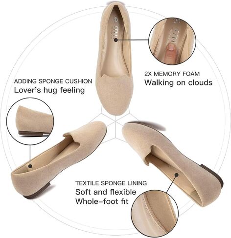 MUSSHOE Flats Shoes for Women Slip on Round Toe Comfortable Women's Flats Ballet Flats Shoes Loafers in Saudi Arabia