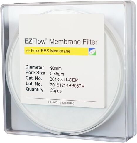 Foxx Life Sciences 361-3811-OEM EZFlow Membrane Disc Filter, PES, 0.45µm, 90mm, Non-Sterile in Saudi Arabia