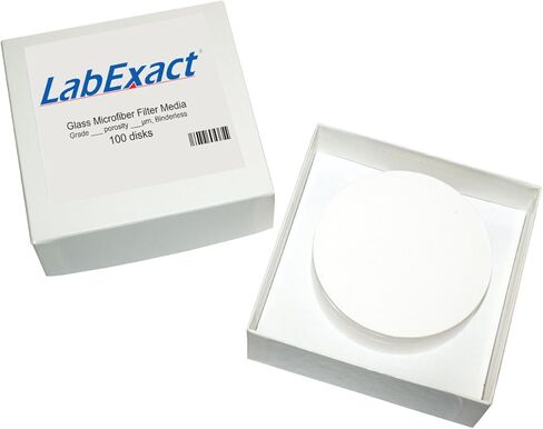 فلتر LabExact 1200020 من الألياف الدقيقة الزجاجية من الفئة AE، زجاج بوروسيليكات بدون غلاف، 1.0 ميكرومتر، 9.0 سم (عبوة من 100 قطعة) in Kuwait