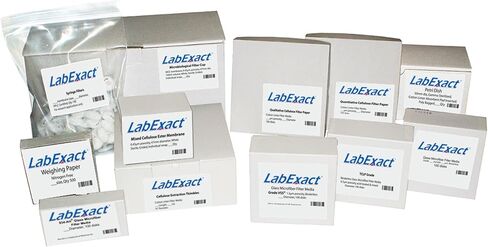 فلتر LabExact 1200020 من الألياف الدقيقة الزجاجية من الفئة AE، زجاج بوروسيليكات بدون غلاف، 1.0 ميكرومتر، 9.0 سم (عبوة من 100 قطعة) in Kuwait