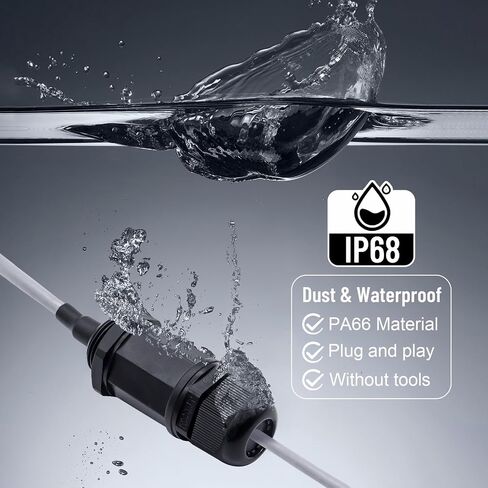 YIOVVOM لوحة تركيب RJ45 موصل مقاوم للماء بدون درع، ذكر إلى أنثى، 8P8C، CAT 5، CAT 5E، M25 IP67 إيثرنت LAN كابل مقرنة محول خارجي اتصال مقاوم للطقس (6 عبوات) in Saudi Arabia