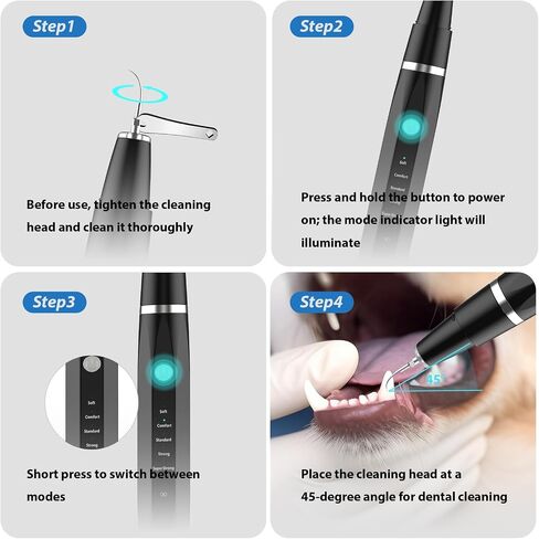 Dog Teeth Cleaning Kit Plaque Remover for Teeth - Pet Puppy Dental Toothbrush Tool-Ultrasonic Cleaner Brushing Care-Teeth Cleaning for Dogs, Dental Tools for Small Large Dogs,Black in Saudi Arabia