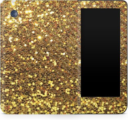 Carbon Fiber Tablet Skin Compatible with Kobo Clara 2E (2022) - Gold Dazzle - Premium 3M Vinyl Protective Wrap Decal Cover - Easy to Apply | Crafted in The USA by MightySkins in Saudi Arabia