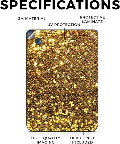 Carbon Fiber Tablet Skin Compatible with Kobo Clara 2E (2022) - Gold Dazzle - Premium 3M Vinyl Protective Wrap Decal Cover - Easy to Apply | Crafted in The USA by MightySkins in Saudi Arabia