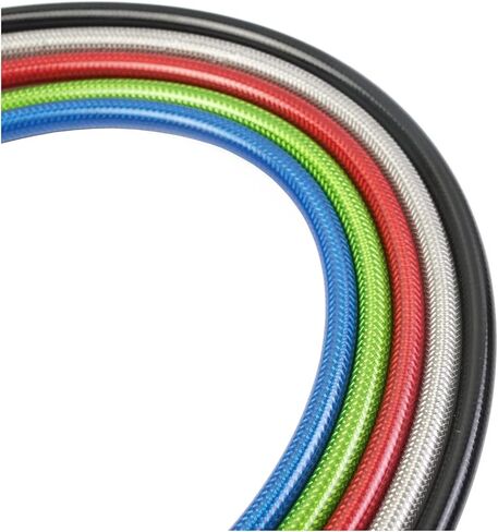 270-2400 AN3 1/8 بوصة 28 درجة M10 دراجة نارية خط الفرامل الهيدروليكية خرطوم النفط المناسب الفولاذ المقاوم للصدأ مضفر للدراجات النارية ATV موتوكروس حفرة الترابية شارع سباق الدراجة - أسود 1100 مم in Kuwait