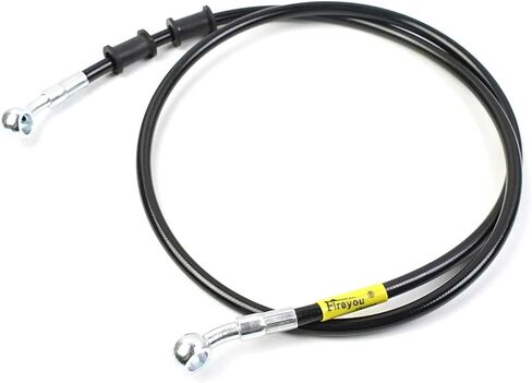 270-2400 AN3 1/8 بوصة 28 درجة M10 دراجة نارية خط الفرامل الهيدروليكية خرطوم النفط المناسب الفولاذ المقاوم للصدأ مضفر للدراجات النارية ATV موتوكروس حفرة الترابية شارع سباق الدراجة - أسود 1100 مم in Kuwait