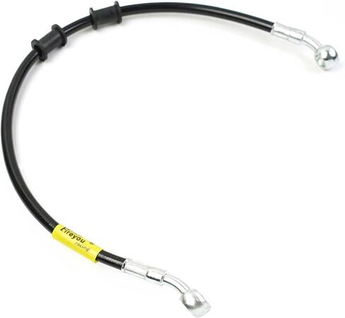 270-2400 AN3 1/8 بوصة 28 درجة M10 دراجة نارية خط الفرامل الهيدروليكية خرطوم النفط المناسب الفولاذ المقاوم للصدأ مضفر للدراجات النارية ATV موتوكروس حفرة الترابية شارع سباق الدراجة - أسود 1100 مم in Kuwait