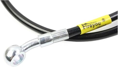 270-2400 AN3 1/8 بوصة 28 درجة M10 دراجة نارية خط الفرامل الهيدروليكية خرطوم النفط المناسب الفولاذ المقاوم للصدأ مضفر للدراجات النارية ATV موتوكروس حفرة الترابية شارع سباق الدراجة - أسود 1100 مم in Kuwait