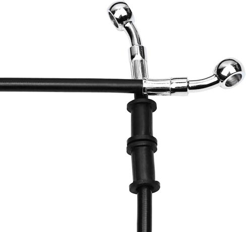 270-2400 AN3 1/8 بوصة 28 درجة M10 دراجة نارية خط الفرامل الهيدروليكية خرطوم النفط المناسب الفولاذ المقاوم للصدأ مضفر للدراجات النارية ATV موتوكروس حفرة الترابية شارع سباق الدراجة - أسود 1100 مم in Kuwait