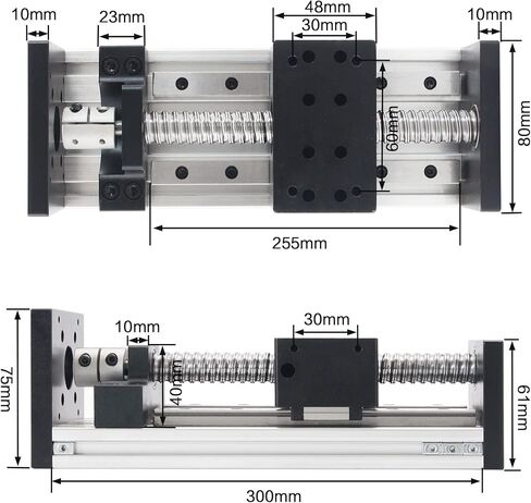 RATTMMOTOR HBX1605 100mm / 3.94" Linear Motion Guide Actuator Double Linear Rail Slide 1605 Ballscrew Motorized XY XYZ Linear Stage Table Nema23 Stepper Motor for DIY CNC Router Engraver Machine in Saudi Arabia