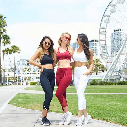 NEW YOUNG 3 Pack Capri Leggings for Women with Pockets-High Waisted Tummy Control Workout Gym Yoga Active Pants in Saudi Arabia