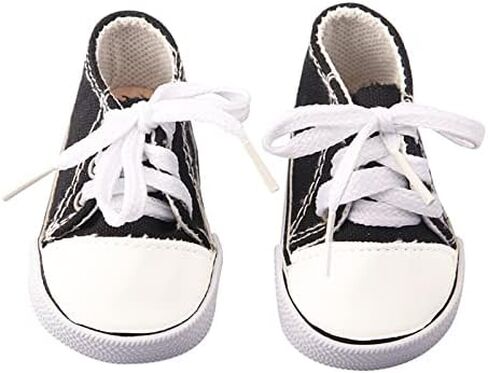 MBD Canvas Sneakers Doll Shoes Fits 18 Inch Dolls and Kennedy and Friends Dolls- 18 Inch Doll Shoes (Black) in Kuwait