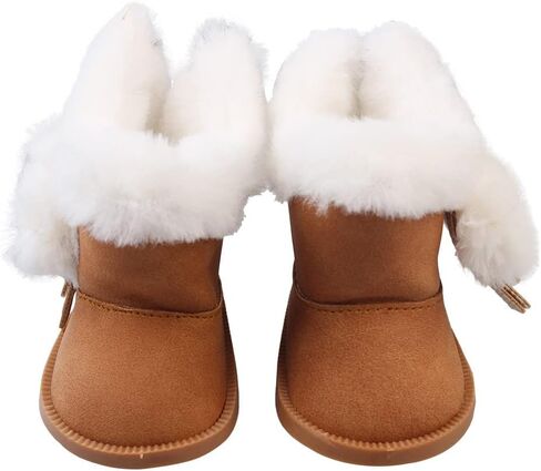 Sunportzida Doll Boots 18 Inch Doll Shoes 1 pairs Snow Boots Doll Decoration Accessories Fits 18'' American Dolls (Brown) in Saudi Arabia