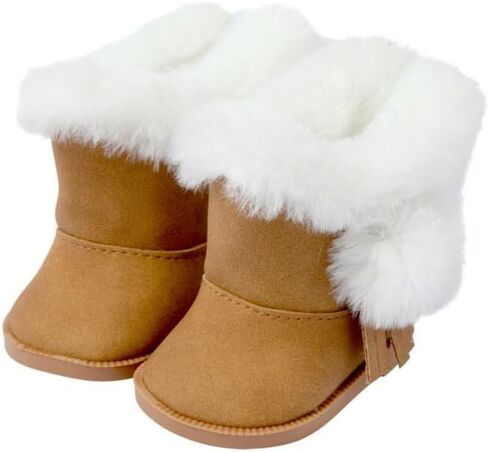 Sunportzida Doll Boots 18 Inch Doll Shoes 1 pairs Snow Boots Doll Decoration Accessories Fits 18'' American Dolls (Brown) in Saudi Arabia