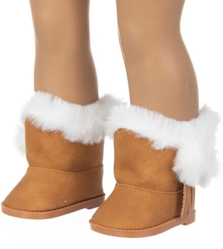 Sunportzida Doll Boots 18 Inch Doll Shoes 1 pairs Snow Boots Doll Decoration Accessories Fits 18'' American Dolls (Brown) in Saudi Arabia