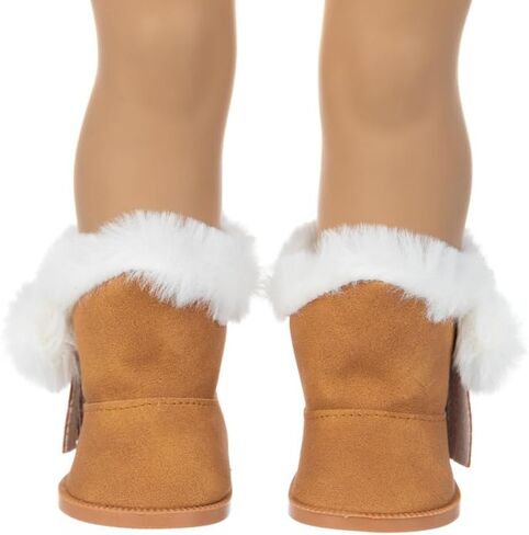 Sunportzida Doll Boots 18 Inch Doll Shoes 1 pairs Snow Boots Doll Decoration Accessories Fits 18'' American Dolls (Brown) in Saudi Arabia
