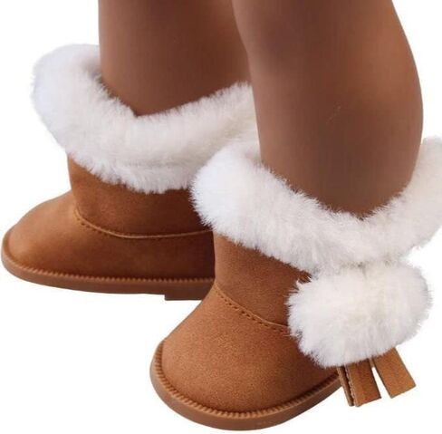 Sunportzida Doll Boots 18 Inch Doll Shoes 1 pairs Snow Boots Doll Decoration Accessories Fits 18'' American Dolls (Brown) in Saudi Arabia
