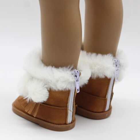 Sunportzida Doll Boots 18 Inch Doll Shoes 1 pairs Snow Boots Doll Decoration Accessories Fits 18'' American Dolls (Brown) in Saudi Arabia