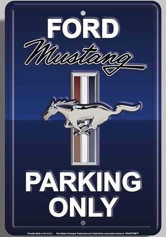 لافتة Hangtime Ford Mustang لوقوف السيارات فقط (ألومنيوم، أحمر سريع) in Saudi Arabia