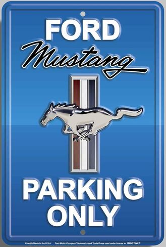 لافتة Hangtime Ford Mustang لوقوف السيارات فقط (ألومنيوم، أحمر سريع) in Saudi Arabia
