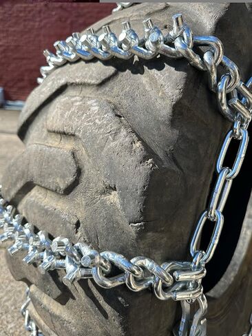 TireChain.com 600/65R25 600/65 25 Stud Ladder Tractor Tire Chains set of 2 in Saudi Arabia