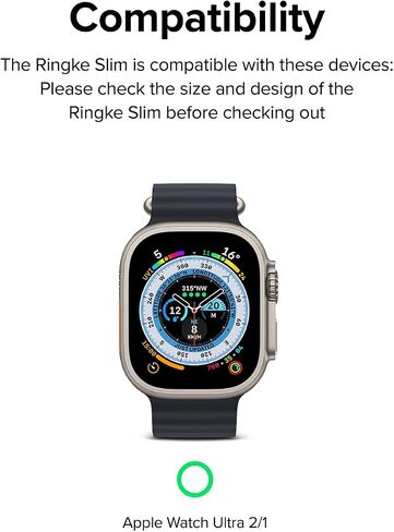 Ringke Slim [لا مزيد من تغير اللون / عبوتان] متوافق مع حافظة Apple Watch Ultra 2 ومصمم لحافظة Apple Watch Ultra، غطاء شفاف صلب + لون إضافي - شفاف + رمادي تيتانيوم in Saudi Arabia