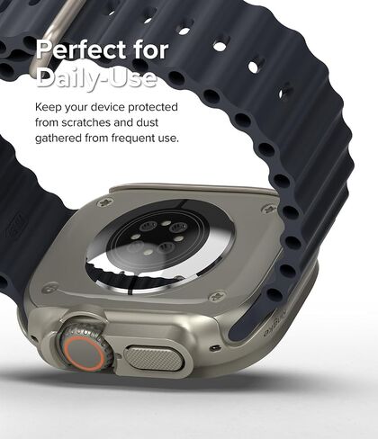 Ringke Slim [لا مزيد من تغير اللون / عبوتان] متوافق مع حافظة Apple Watch Ultra 2 ومصمم لحافظة Apple Watch Ultra، غطاء شفاف صلب + لون إضافي - شفاف + رمادي تيتانيوم in Saudi Arabia