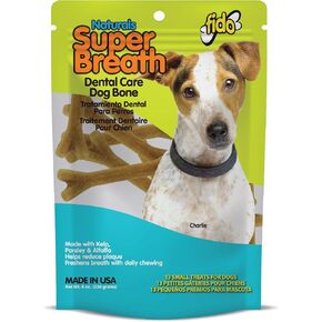 Super Breath Dental Care Bones for Dogs - 8 Treats Per Pack (3 Pack) - Dog Dental Treats for Medium Dogs (Made in USA) - Dog Dental Chews Help Reduce Plaque, Tartar Buildup, and Freshens Breath in Kuwait