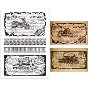 GLOBLELAND Vintage Airplane Clear Silicone Stamps for DIY Card Making Cloud Silicone Transparent Stamp Seal Compass Decorative Clear Stamps for Scrapbooking Photo Album Journal Decoration in Kuwait