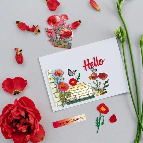 GLOBLELAND Hydrangea Clear Stamps Flowers Butterfly Silicone Clear Stamp Seals Transparent Stamps for DIY Scrapbooking Cards Making Photo Album Journal in Kuwait