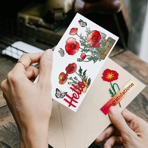 GLOBLELAND Hydrangea Clear Stamps Flowers Butterfly Silicone Clear Stamp Seals Transparent Stamps for DIY Scrapbooking Cards Making Photo Album Journal in Kuwait