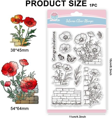 GLOBLELAND Hydrangea Clear Stamps Flowers Butterfly Silicone Clear Stamp Seals Transparent Stamps for DIY Scrapbooking Cards Making Photo Album Journal in Kuwait