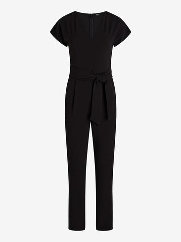 EXPRESS Womens Short Sleeve V-Neck TIE Waist Jumpsuit in Saudi Arabia